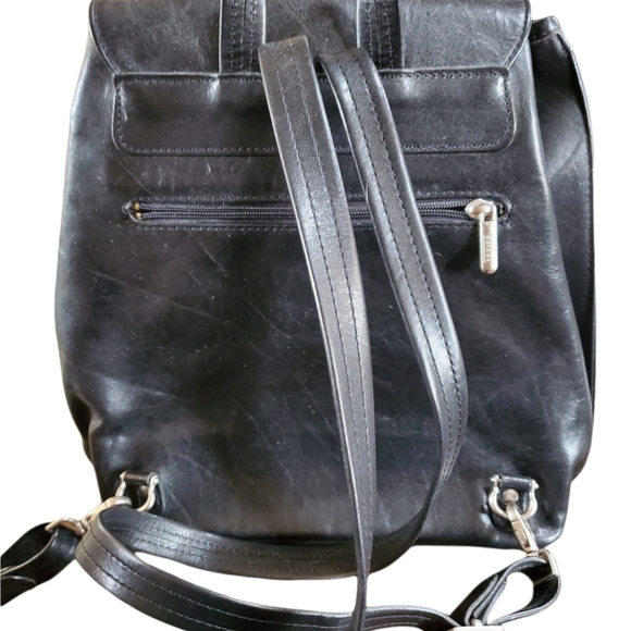 Texier Black Leather Backpack - Picture 3 of 10